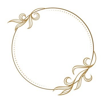 Elegant circular frame with vintage floral design, ideal for wedding invites or anniversary cards