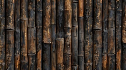 Obraz premium Dark Bamboo Wall Texture