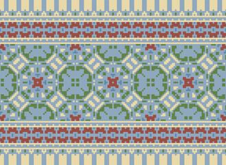 Ethnic style abstract Navajo geometric tribal vector seamless pattern background. tribal patterns, African tribal patterns, native American patterns. 