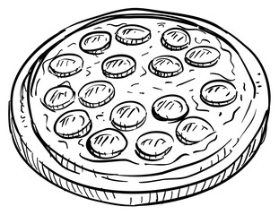 pizza handdrawn illustration
