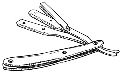 blade razor handdrawn illustration
