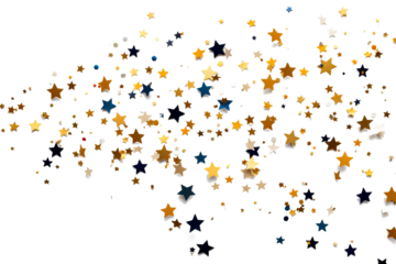 Vibrant stars confetti with transparent background, festive and celebratory PNG design for party invitations and event decorations