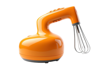 A Vibrant Orange Stand Mixer Ready To Whip Up A Culinary Delight on a White or Clear Surface PNG Transparent Background