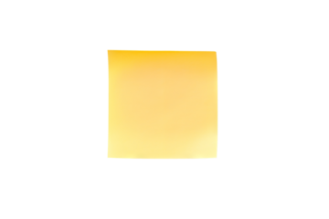 Top view of sticky note in PNG format with transparent background, ideal for office, reminder, and organizational designs