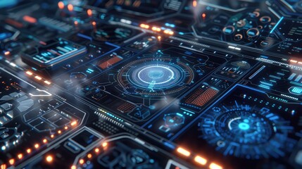 High-Tech Futuristic Control Interface