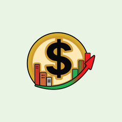 finance chart with dollar sign. vector illustrator