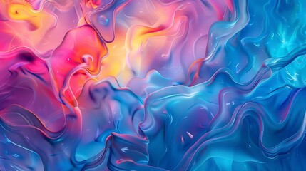 Fototapeta premium Vibrant Liquid Forms in Dynamic Motion - Colorful Spectrum Abstract Background