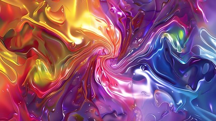 Fototapeta premium Vivid Abstract Liquid Forms in a Colorful Spectrum of Bright Hues