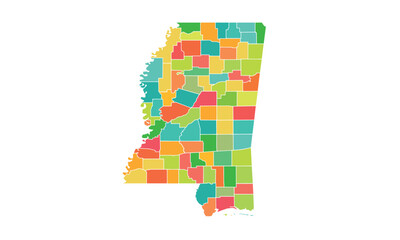 Map of the Mississippi state.used for education,Travel worldwide, earth geography website layouts, background, Study geography,work in graphics.Suitable for tourists students and graphic design.