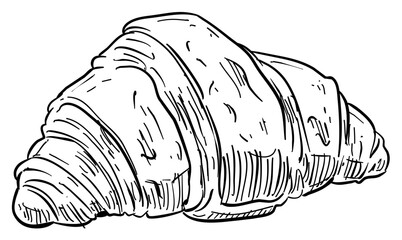 croissant handdrawn illustration