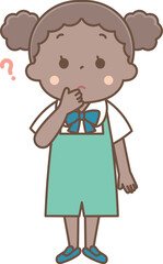 疑問に思う黒人の女の子