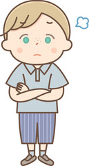 怒っている白人の男の子