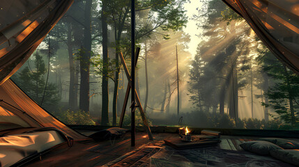 camping on a mountain peak