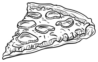 pizza handdrawn illustration