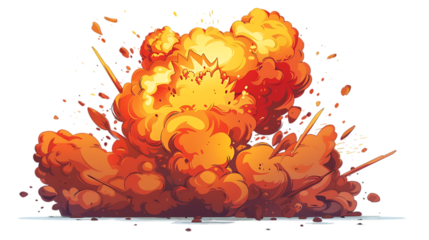 vector explosion on transparent background cartoon style