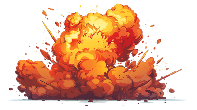 vector explosion on transparent background cartoon style