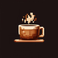 the AI Image Generator, Stylish Cup with Layered Latte Effect Illustration