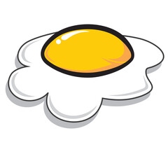 Fried Egg delicious on white background
