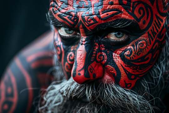Superbe portrait de viking maquill&eacute; 