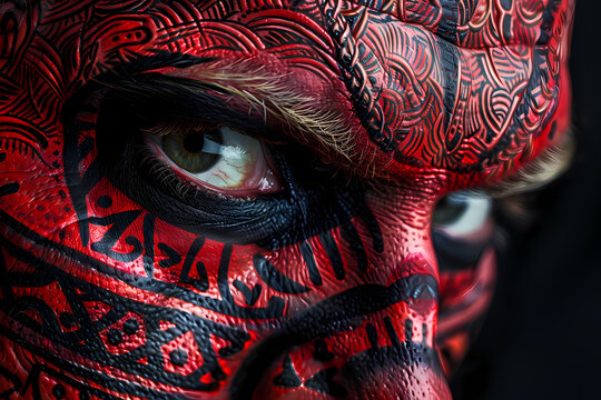 Superbe portrait de viking maquill&eacute; 