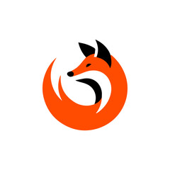 Obraz premium A creative and elegant fox icon in a circular vector design, blending innovation with sophistication. Ideal for brands in fashion, tech, or wildlife conservation seeking a distinctive and memorable