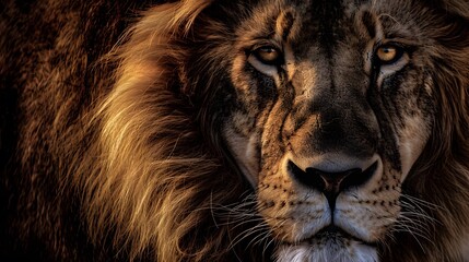 Naklejka premium portrait of a lion face background,generative ai