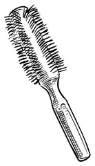 hair brush handdrawn illustration