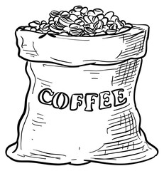 coffee beans handdrawn illustration