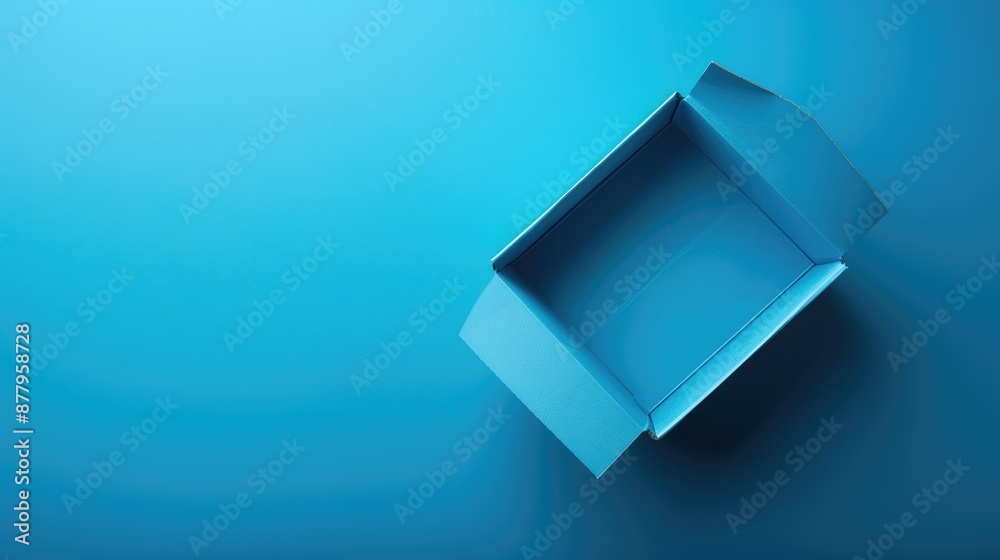 Canvas Prints Blue background with open box and filler empty space for text toned image