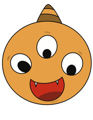 Monster cartoon have threes eyes.