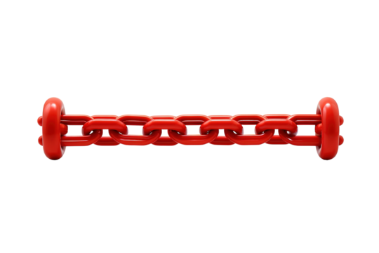 A Row of Vibrant Metal Chains Against a White Background on a White or Clear Surface PNG Transparent Background
