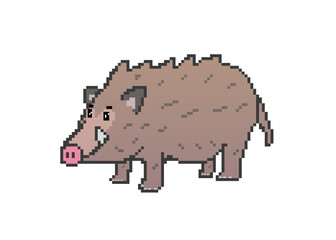 Pixel art of wild boar