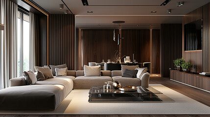 Modern architecture living room interiors