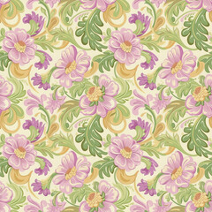 Obraz premium Floral variety color, form nature, seamless fabric pattern.