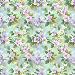 Floral variety color, form nature, seamless fabric pattern.