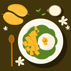 Mango sticky rice traditional asian sweet food Thailand Traditional food