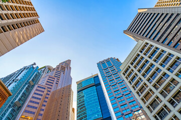 Obraz premium Urban up view Office of Building Business District