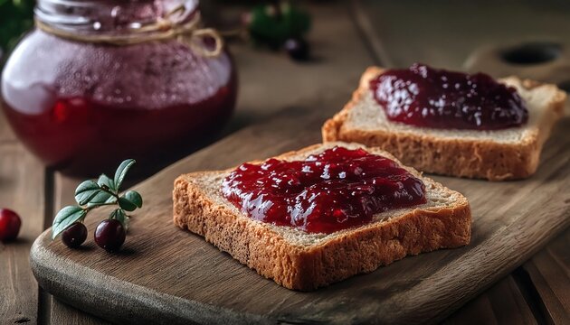 bread smeared with delicious jam