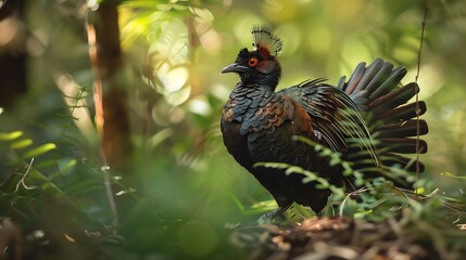 Fototapeta premium Superb lyrebird in the bushland