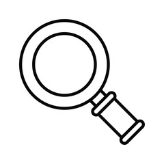 An icon of magnifier that is suitable for search, zoom, and discovery functions in digital interfaces