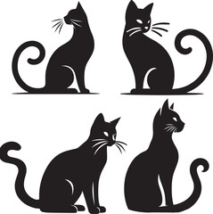 cat silhouette, cat icon, cat vector, 