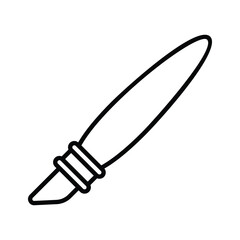 A tool with a sharp blade used for slicing or trimming materials like paper, cardboard, or fabric