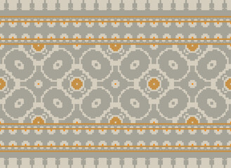Pixel Tribal seamless patterns. Seamless African modern art patterns. Vector Ikat ethnic seamless pattern design. Aztec fabric carpet mandala.