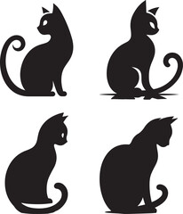 cat silhouette, cat icon, cat vector, 