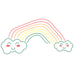 Kid Playful Hand Drawn Rainbow