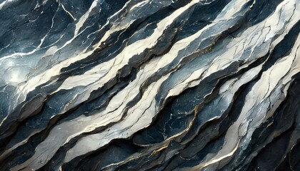 Fototapeta premium silver vein on dark stone. silver pattern
