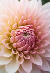 Fototapeta premium Close-up of a dahlia flower with pink and white petals