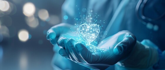 A hand cupped around a glowing blue energy orb.