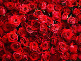 red roses background. Generative AI