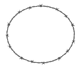 有刺鉄線の楕円フレーム枠
